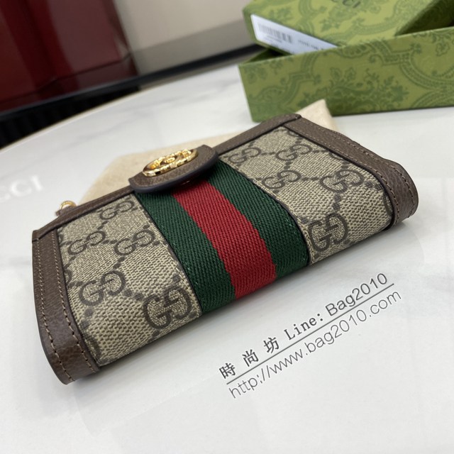 Gucci專櫃古馳最新款Ophidia系列GG全拉鏈式錢包 jh2832型號：725662